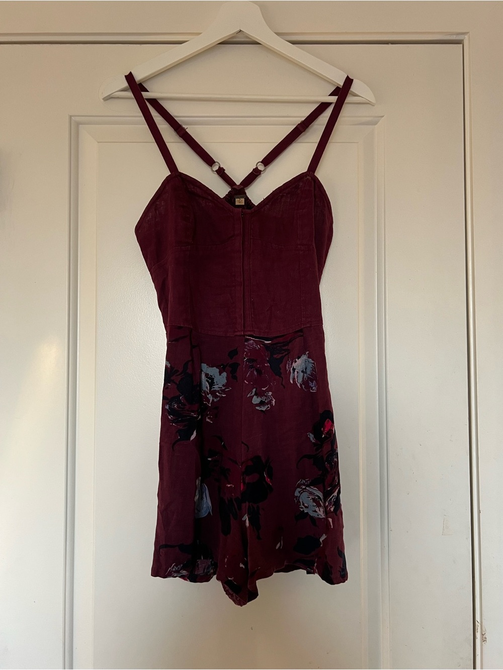 Free People Wine Floral Romper